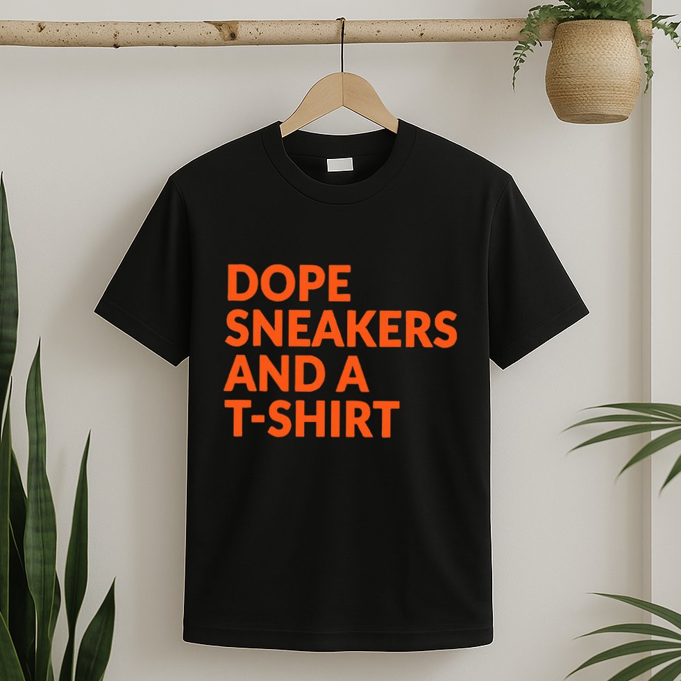 Orange And White Dope Sneakers And A T-Shirt