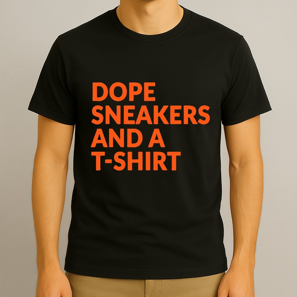 Orange And White Dope Sneakers And A T-Shirt