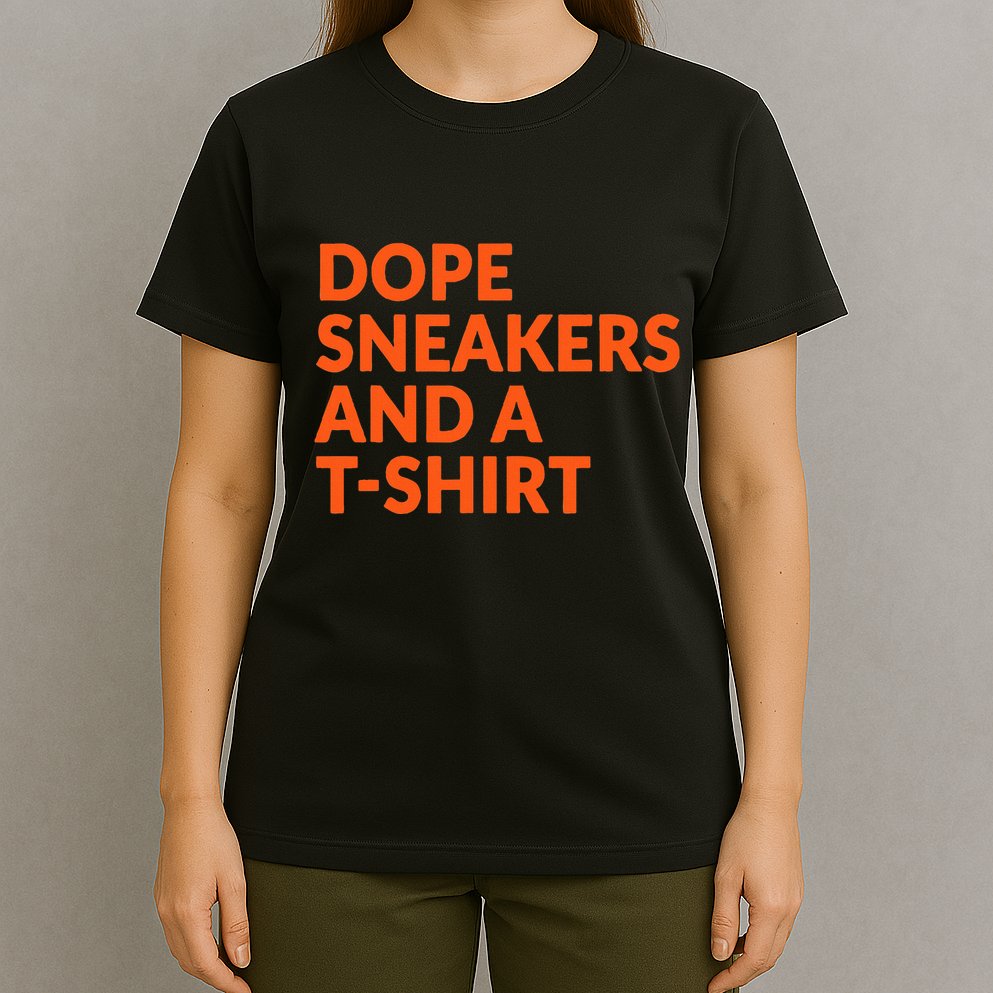 Orange And White Dope Sneakers And A T-Shirt