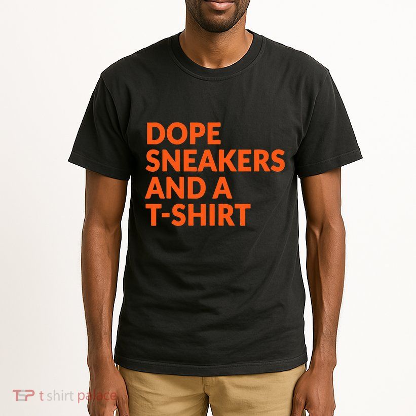 Orange And White Dope Sneakers And A Tall T-Shirt