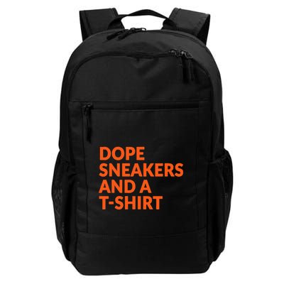 Orange And White Dope Sneakers And A Backpack