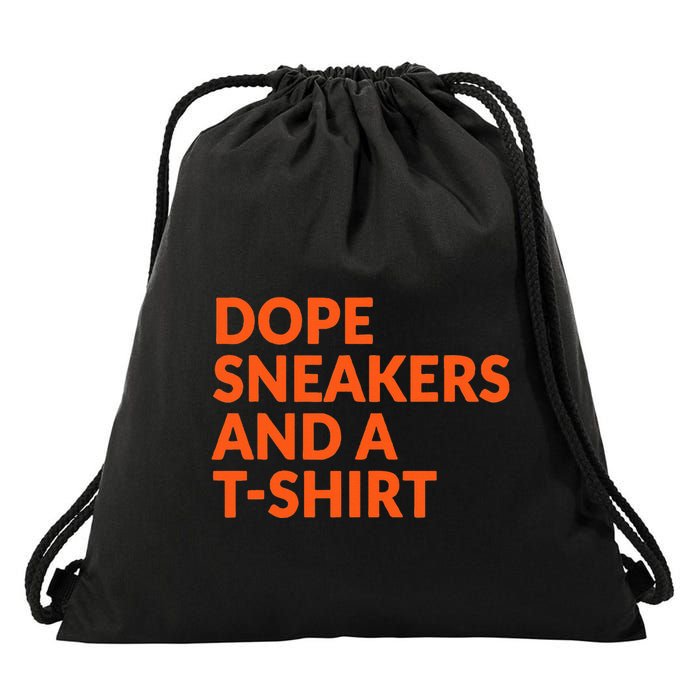 Orange And White Dope Sneakers And A Drawstring Bag