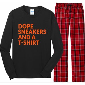 Orange And White Dope Sneakers And A Long Sleeve Pajama Set