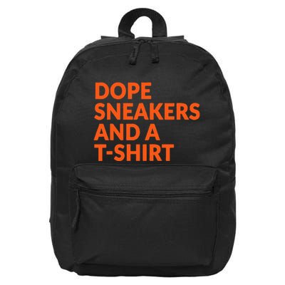 Orange And White Dope Sneakers And A 16 in Basic Backpack