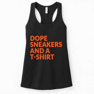 Orange And White Dope Sneakers And A Womens Tank Top