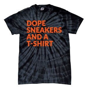 Orange And White Dope Sneakers And A Tie-Dye T-Shirt