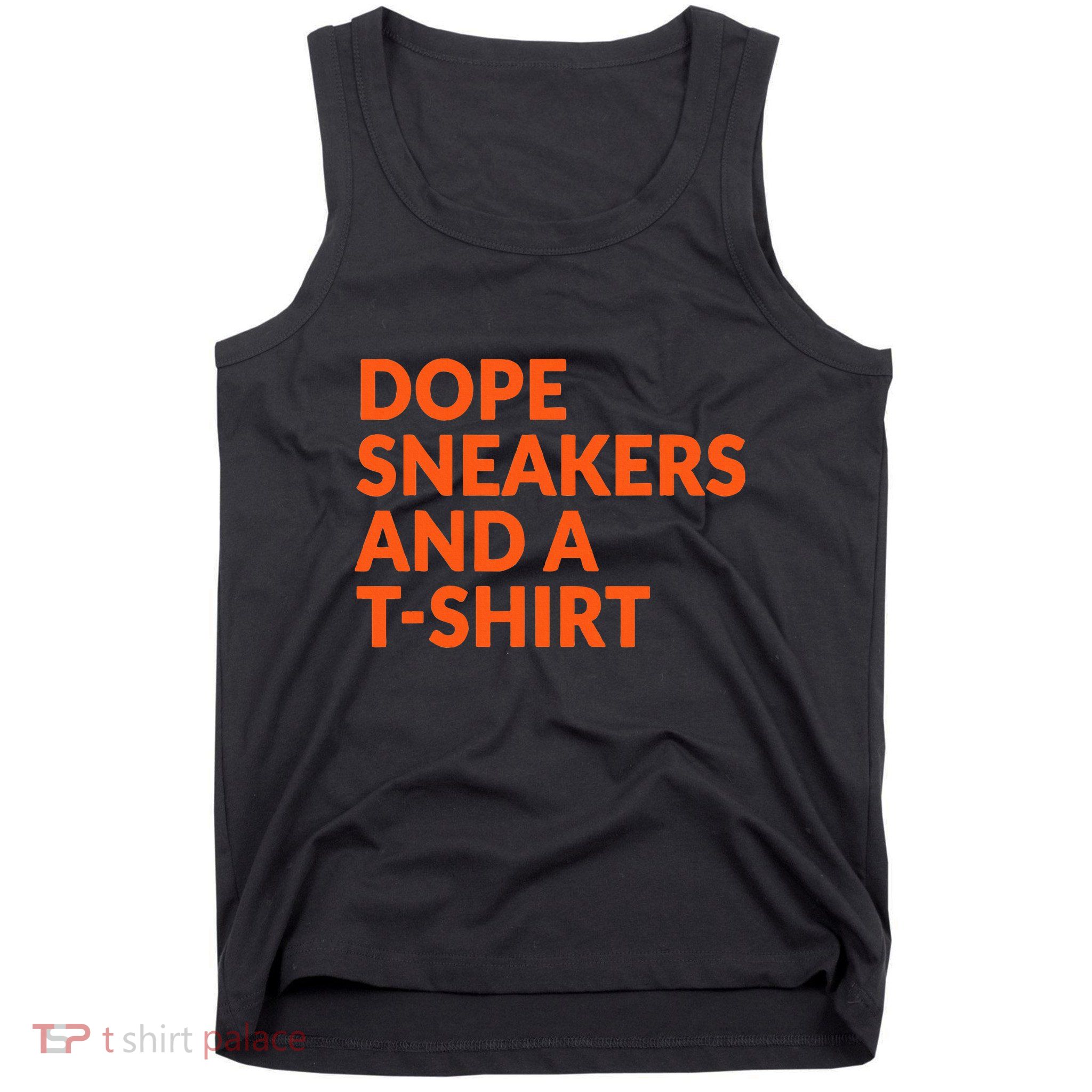 Orange And White Dope Sneakers And A Tank Top