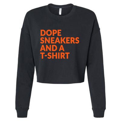 Orange And White Dope Sneakers And A Cropped Pullover Crew