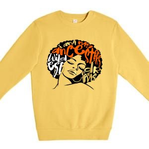 Orange Ancestors Wildest Dreams Gift Black Magic Afro Funny Gift Premium Crewneck Sweatshirt