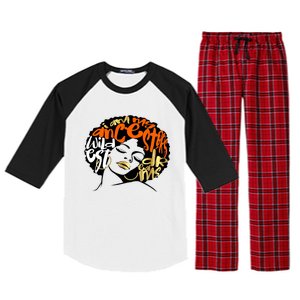 Orange Ancestors Wildest Dreams Gift Black Magic Afro Funny Gift Raglan Sleeve Pajama Set