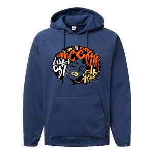 Orange Ancestors Wildest Dreams Gift Black Magic Afro Funny Gift Performance Fleece Hoodie