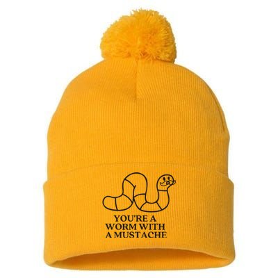 Oure A Worm With A Mustache Anderpump Rules Pom Pom 12in Knit Beanie