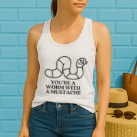 Oure A Worm With A Mustache Anderpump Rules Womens Tank Top