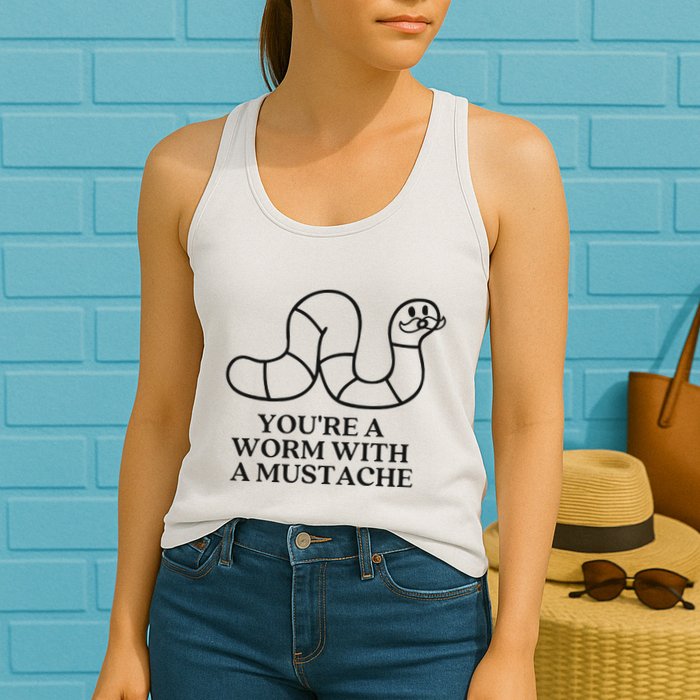 Oure A Worm With A Mustache Anderpump Rules Womens Tank Top