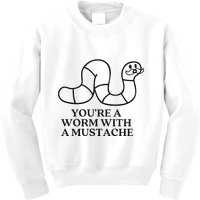 Oure A Worm With A Mustache Anderpump Rules Kids Sweatshirt