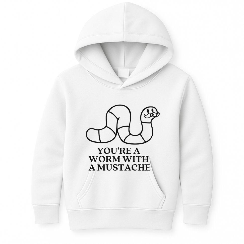 Oure A Worm With A Mustache Anderpump Rules Kids Hoodie