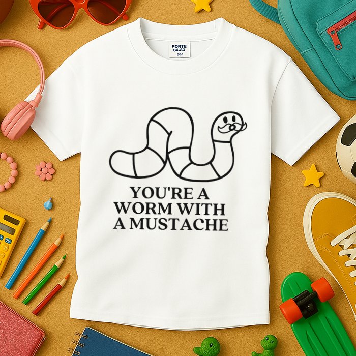 Oure A Worm With A Mustache Anderpump Rules Kids T-Shirt