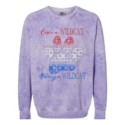 One A Wildcats Always In A Paw Print Colorblast Crewneck Sweatshirt