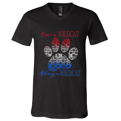 One A Wildcats Always In A Paw Print V-Neck T-Shirt