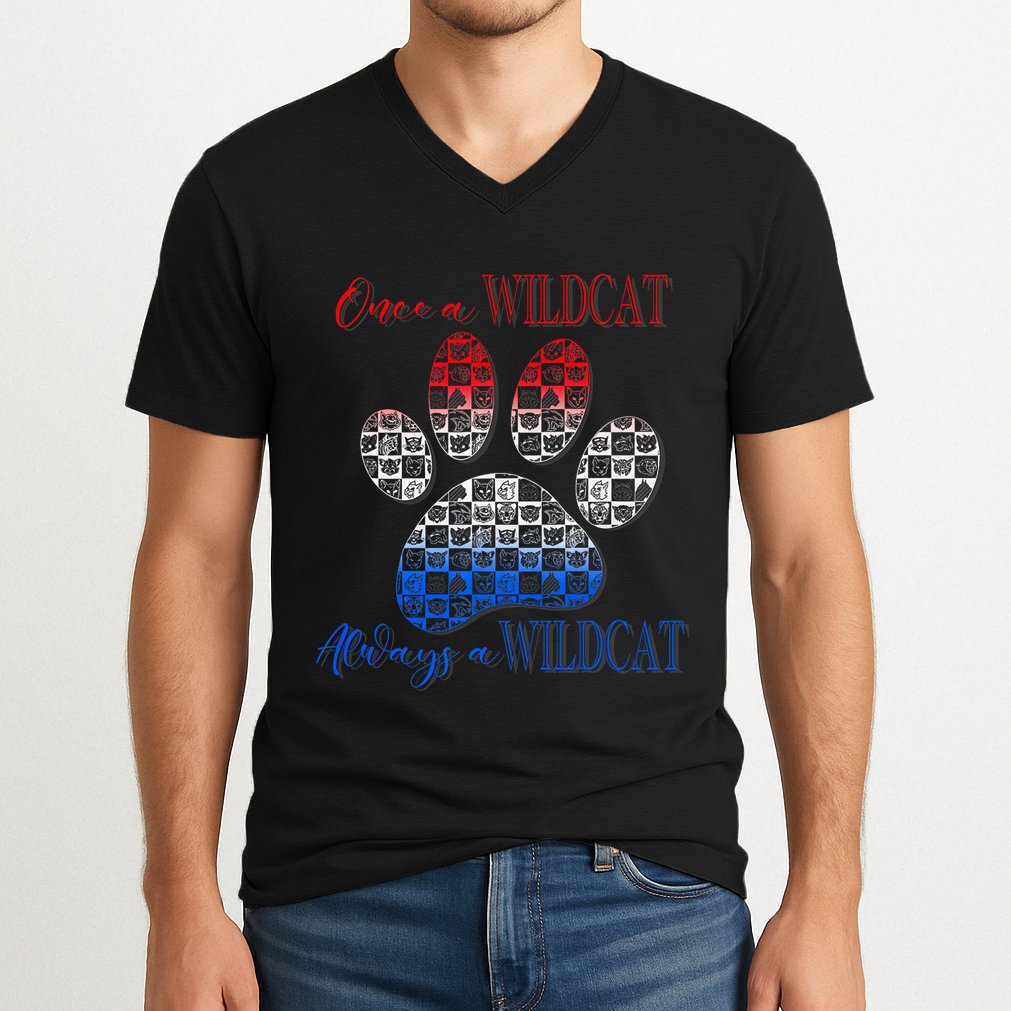 One A Wildcats Always In A Paw Print V-Neck T-Shirt