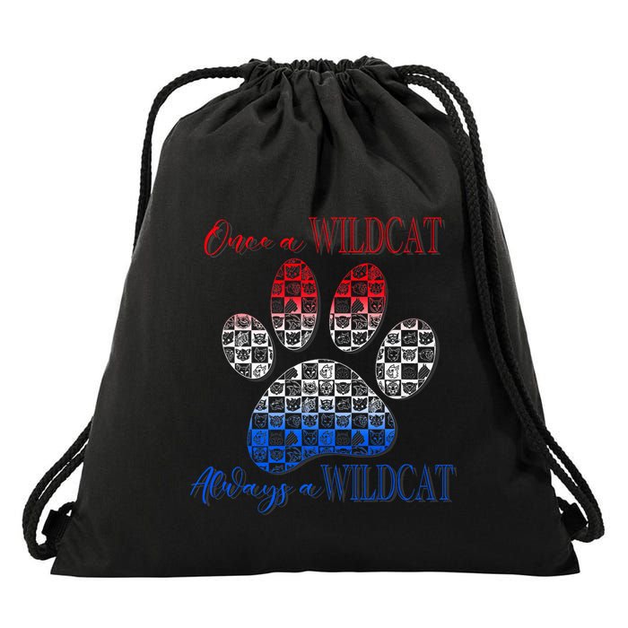 One A Wildcats Always In A Paw Print Drawstring Bag
