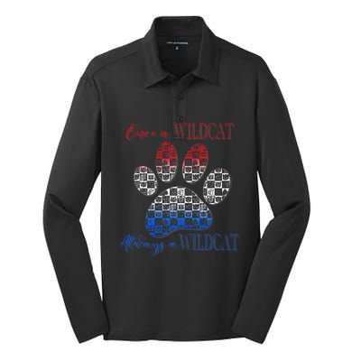 One A Wildcats Always In A Paw Print Silk Touch Performance Long Sleeve Polo