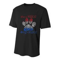 One A Wildcats Always In A Paw Print Youth Performance Sprint T-Shirt