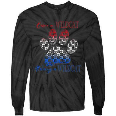 One A Wildcats Always In A Paw Print Tie-Dye Long Sleeve Shirt