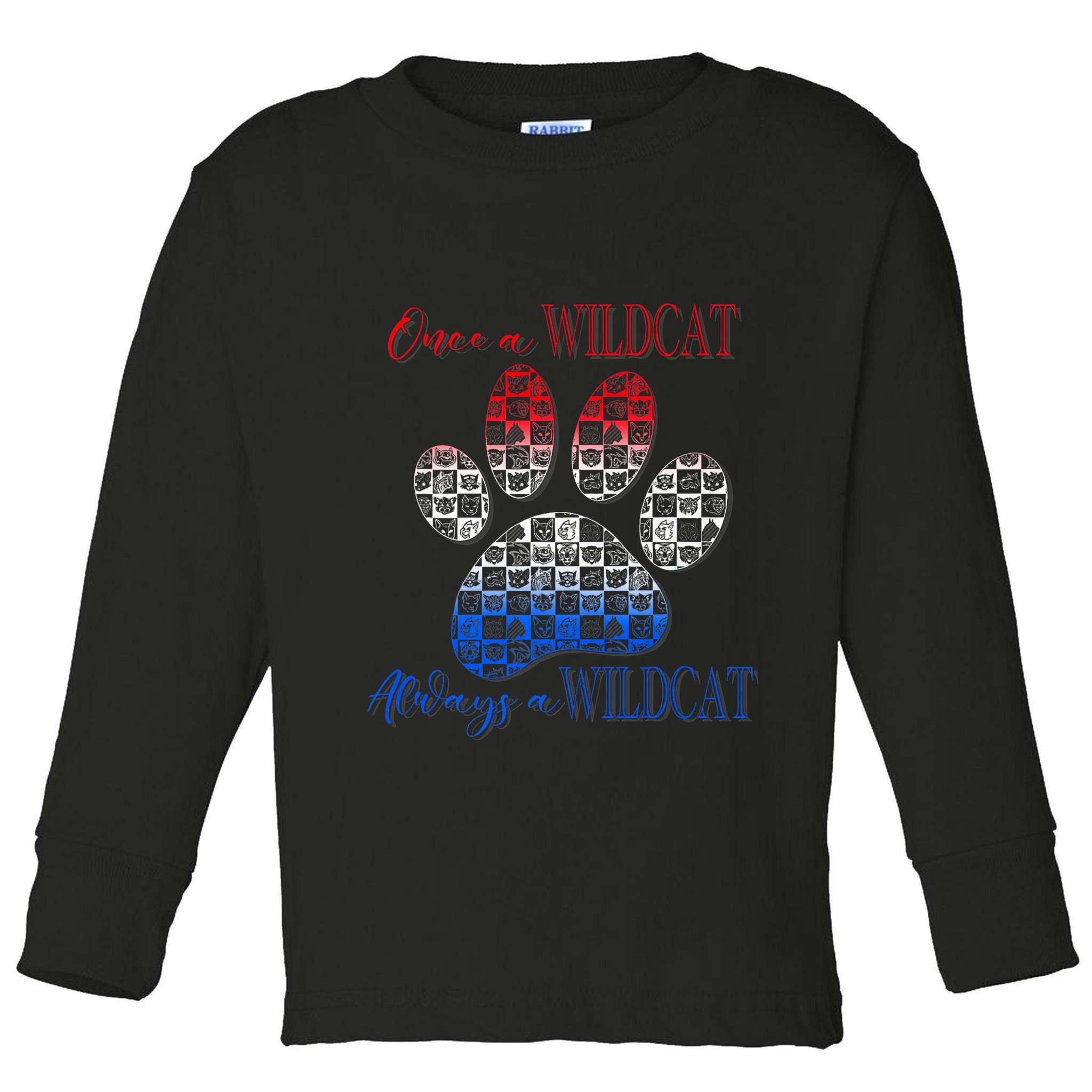 One A Wildcats Always In A Paw Print Toddler Long Sleeve Shirt