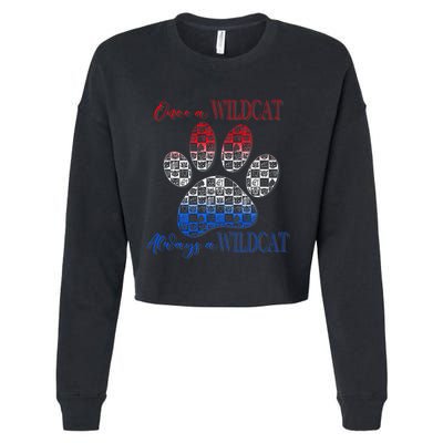 One A Wildcats Always In A Paw Print Cropped Pullover Crew