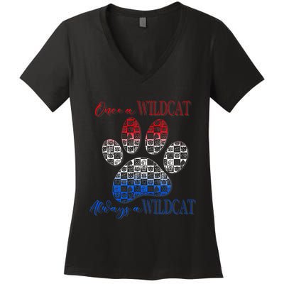 One A Wildcats Always In A Paw Print Women's V-Neck T-Shirt