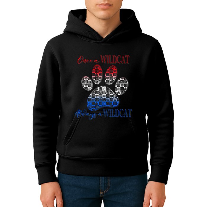 One A Wildcats Always In A Paw Print Kids Hoodie
