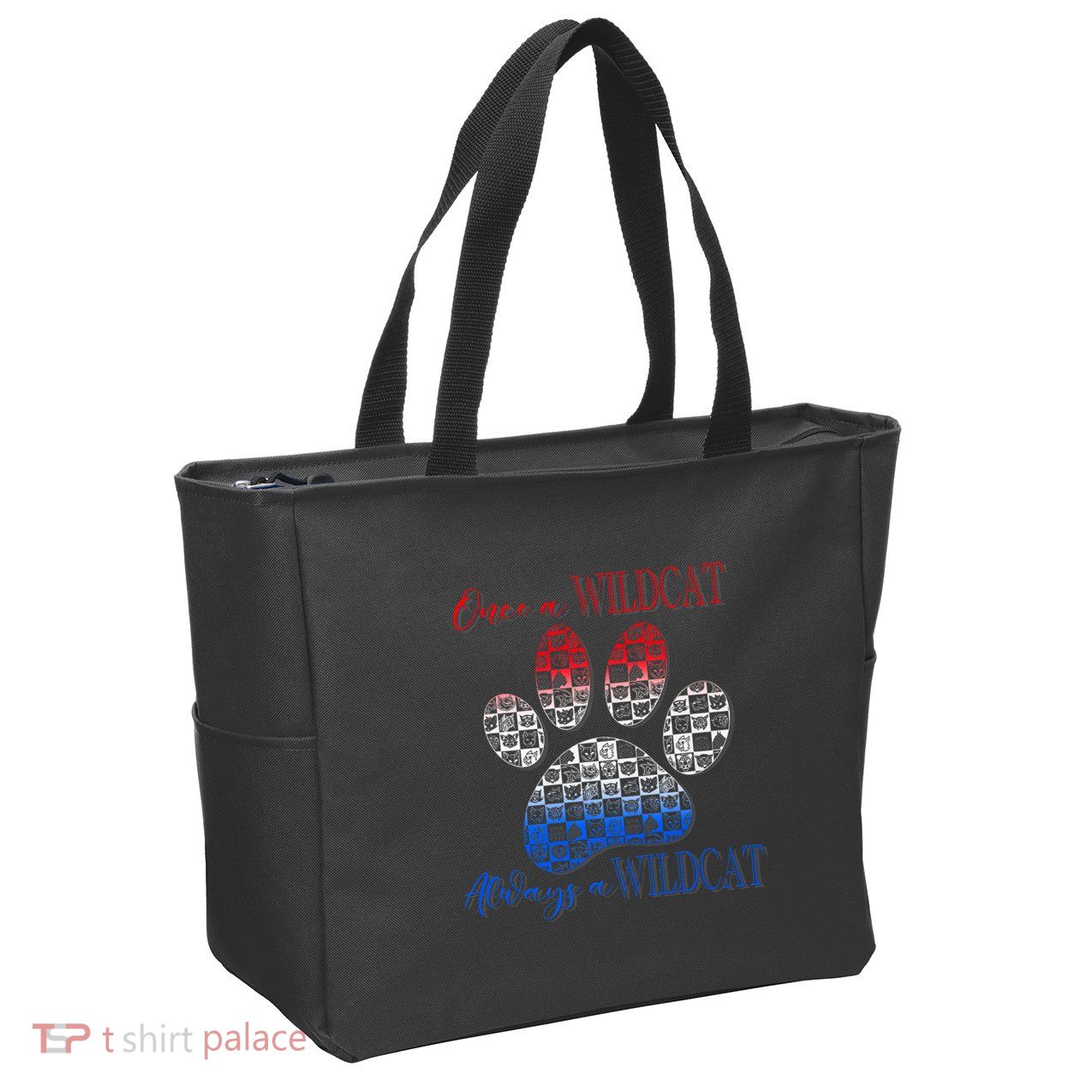 One A Wildcats Always In A Paw Print Zip Tote Bag
