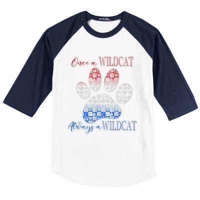 One A Wildcats Always In A Paw Print Baseball Sleeve Shirt