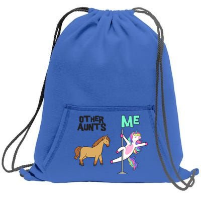 Other Aunt While Me Sparkle Unicorn Dancing Cute Gift Sweatshirt Cinch Pack Bag