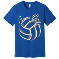 Orange And White Volleyball Season Game Day Volleyball Graphic Gift Premium T-Shirt