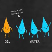 Oil And Water Don't Mix Well Funny Science Cool Comfort Performance Bucket Hat