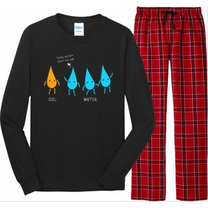 Oil And Water Don't Mix Well Funny Science Long Sleeve Pajama Set