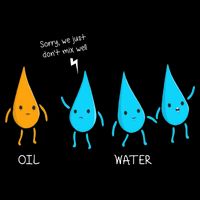 Oil And Water Don't Mix Well Funny Science Cropped Pullover Crew