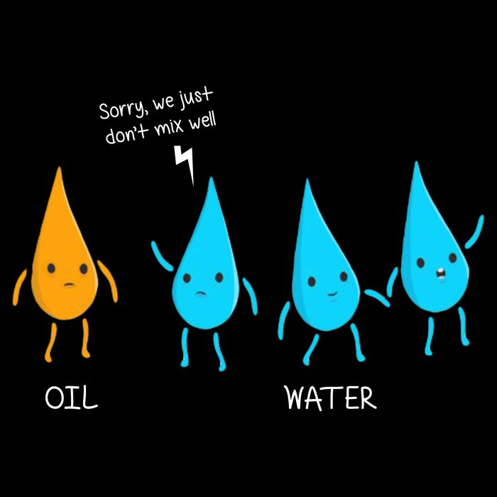 Oil And Water Don't Mix Well Funny Science Cropped Pullover Crew
