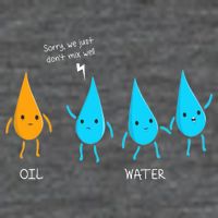 Oil And Water Don't Mix Well Funny Science Button