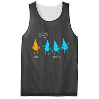 Oil And Water Don't Mix Well Funny Science Mesh Reversible Basketball Jersey Tank