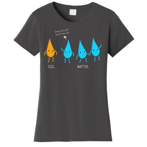 Oil And Water Don't Mix Well Funny Science Women's T-Shirt