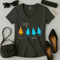 Oil And Water Don't Mix Well Funny Science Women's V-Neck T-Shirt