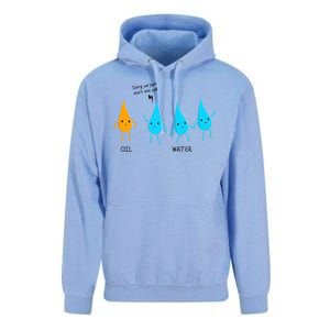 Oil And Water Don't Mix Well Funny Science Unisex Surf Hoodie