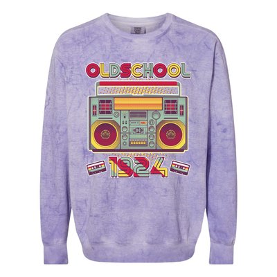 Oldschool Boombox 1924 100th Birthday Colorblast Crewneck Sweatshirt