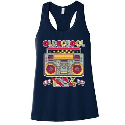 Oldschool Boombox 1924 100th Birthday Women's Racerback Tank