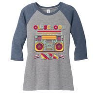 Oldschool Boombox 1924 100th Birthday Women's Tri-Blend 3/4-Sleeve Raglan Shirt