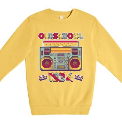 Oldschool Boombox 1934 90th Birthday Premium Crewneck Sweatshirt