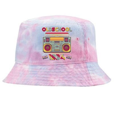 Oldschool Boombox 1934 90th Birthday Tie-Dyed Bucket Hat